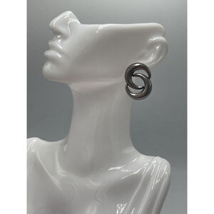 Crescent Moon Abstract VTG Earrings Marked ND 925 Norwegian Celestial Feminine